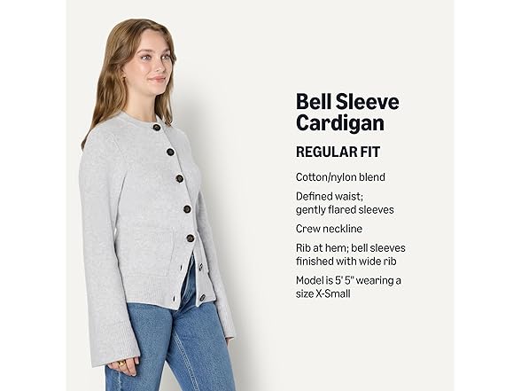 AE Womens Cardigan w/ Bell Sleeves