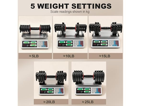 VEICK 2 Set 25 lb Adjustable Dumbbell Set