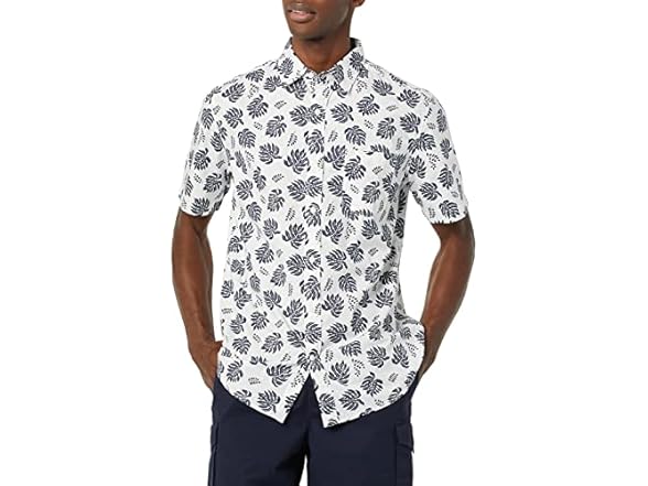 Navy White Palm Leaf