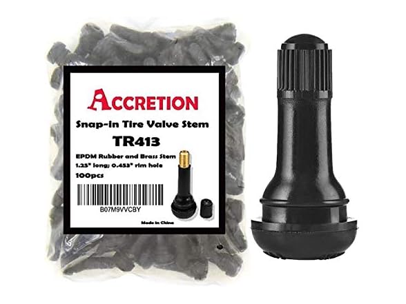 Premium TR413 Rubber Snap-in Valve Stem (100 pcs/ bag)