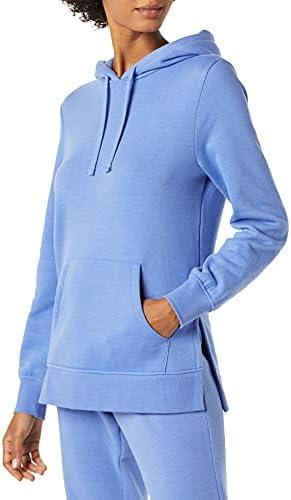 Amazon Essentials Women's Fleece Hooded Tunic Sweatshirt, Blue, X-Small