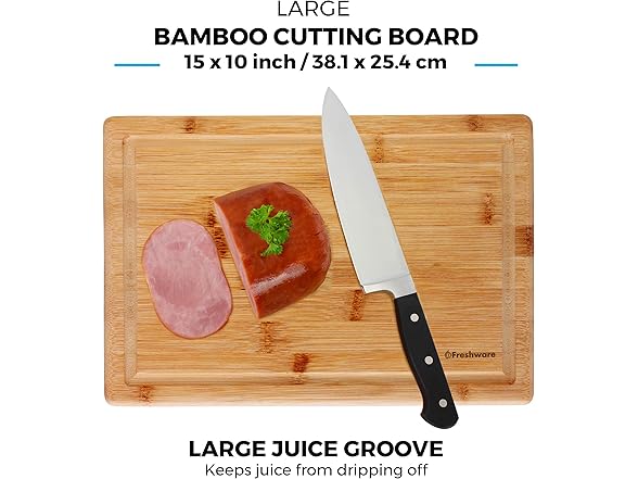 Bamboo Cutting Boards for Kitchen with Juice Groove