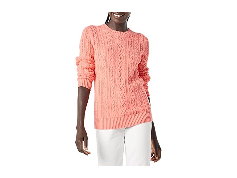Amazon Essentials Women Soft Cotton Cable Sweater