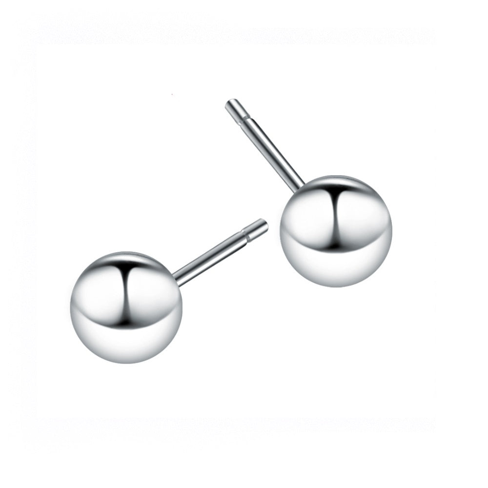 Sterling Silver Ball Stud Earrings - Gallery 3