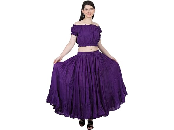 Wevez Women (0X-3X) Women's Maxi Skirt Gypsy Skirt