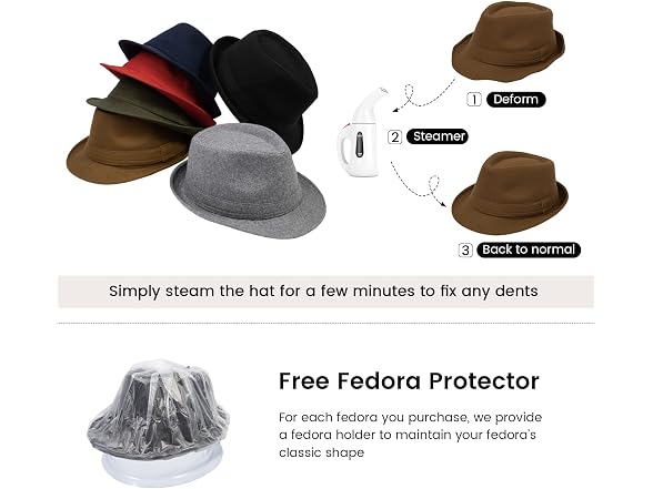 Young Love Men (L) Fedora Classic Short Brim Hat