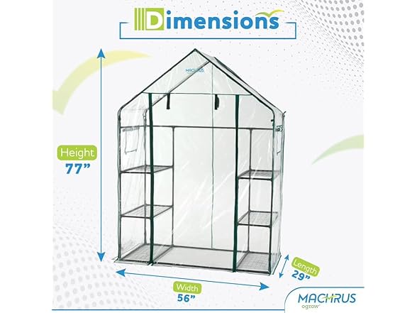Ogrow Deluxe Walk-In Greenhouse 3 Tiers, 6 Shelves