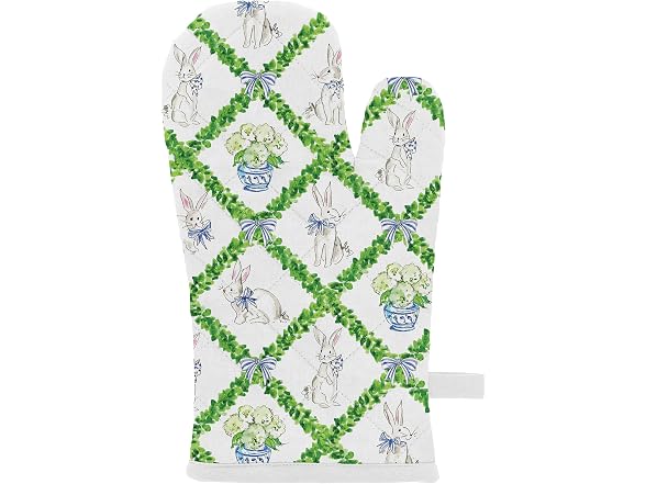Boston International Cotton Oven Mitt Boxwood Bunny