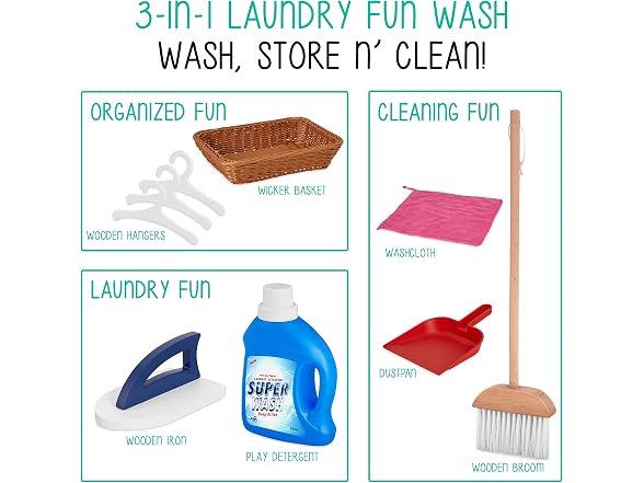 Wooden Laundry Playset