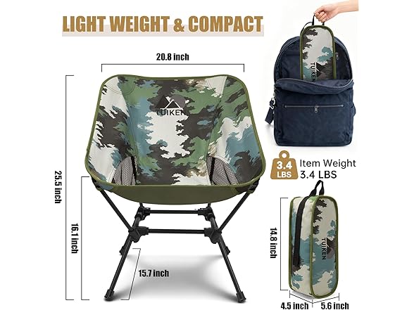 TUIKEN Folding Camping Chair for Hiking