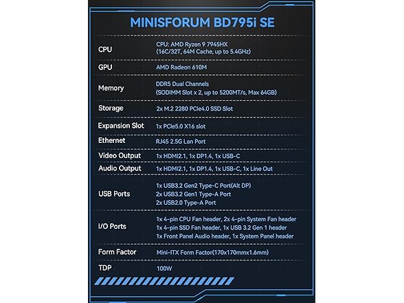 MINISFORUM BD795i SE Mini PC Motherboard