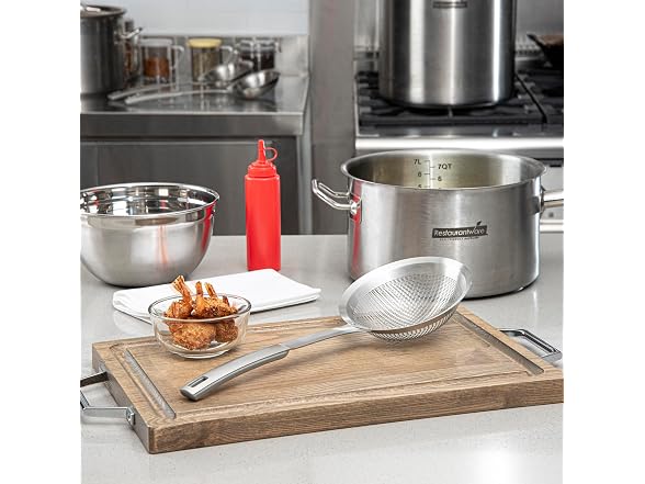 Restaurantware Stainless Steel Fine Mesh Skimmer