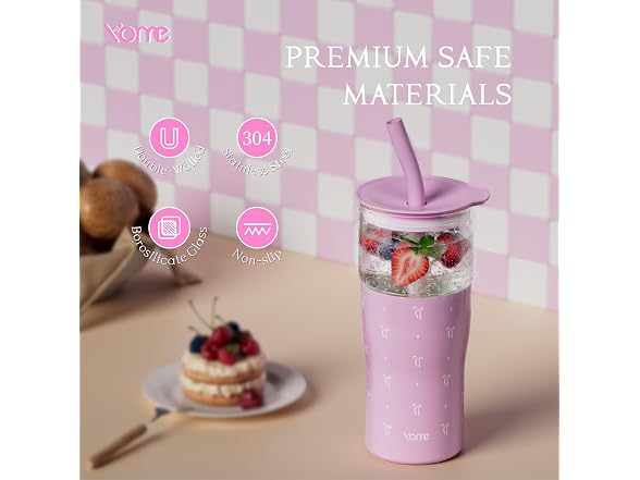 Elegant Bow Pink Insulated Glass