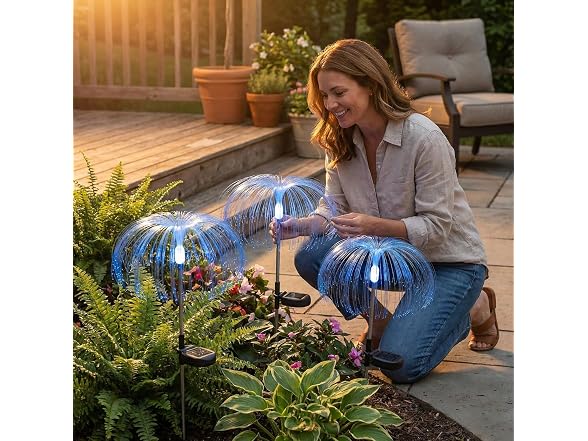 26in Water Spout Solar Stakes 3-Pack