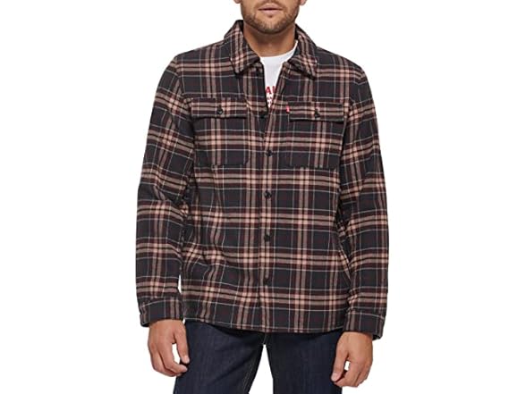 Levi's Men Sherpa Lined Hooded Shirt Jacket