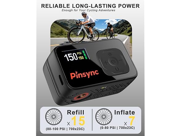 Pinsync Mini Electric Bike Pump