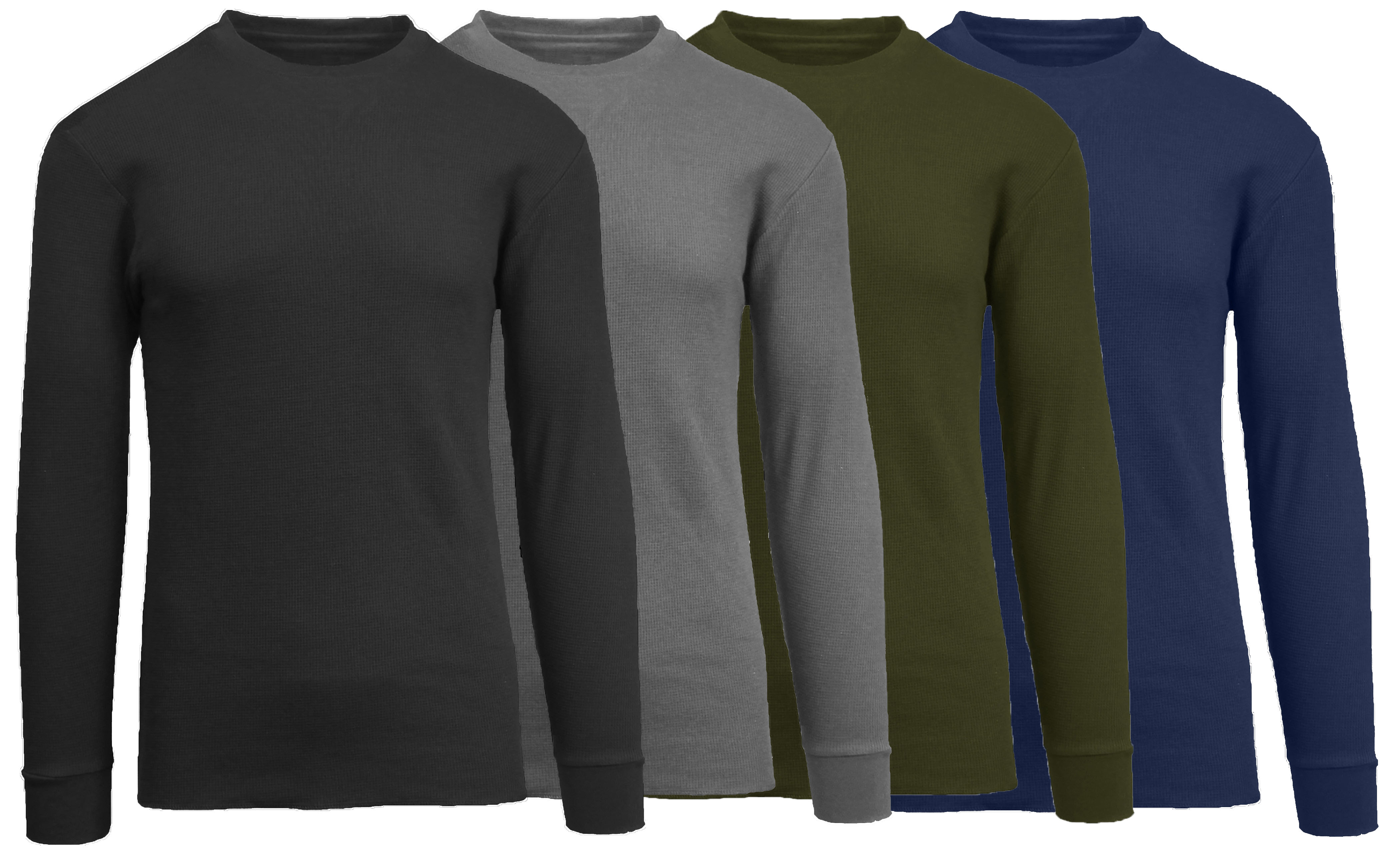4Pk Mens Waffle-Knit Thermal Shirts - Gallery 14