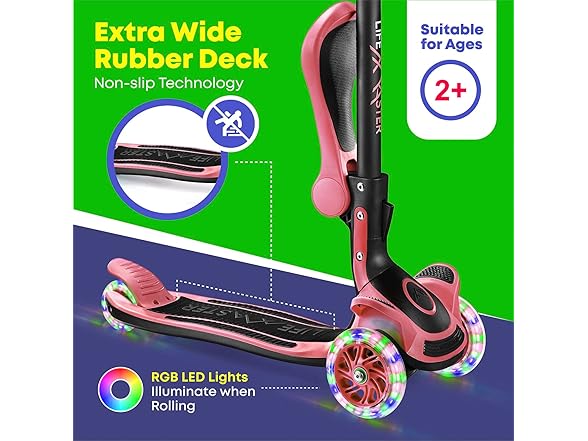 3 Wheel Scooter for Kids with Foldable Seat