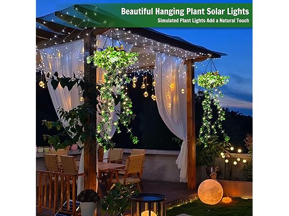 KagoLing Solar Lanterns Hanging Fake Plants
