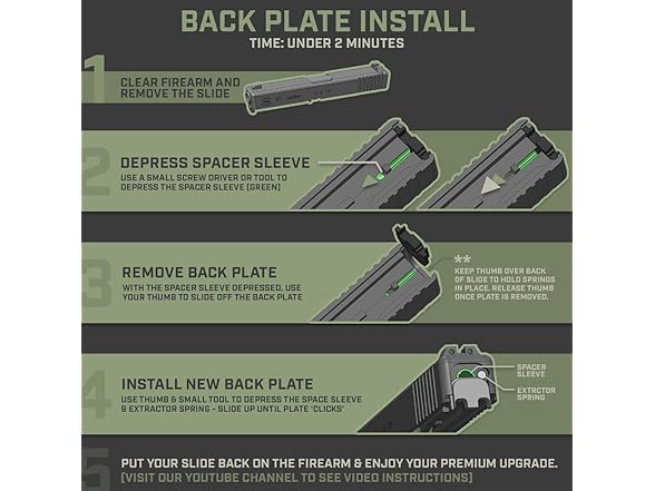 Milspin Glock Back Plate, CNC Milled