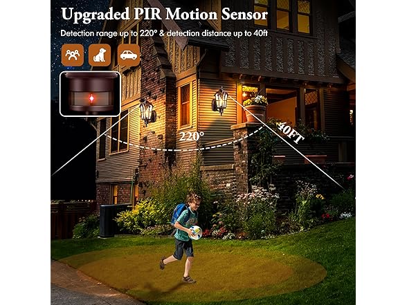 BesLowe Motion Sensor Outdoor Wall Lights, 16" Brown