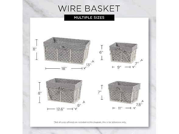 DII Farmhouse Chicken Wire Storage Baskets 3PK