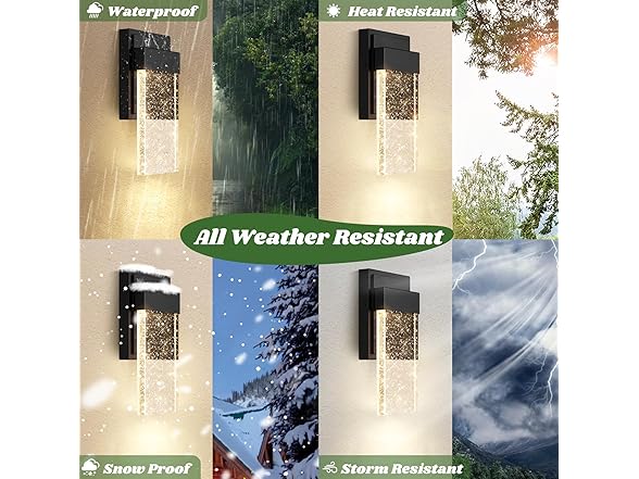 BesLowe Outdoor Wall Light Fixtures with Crystal Bubble Glass