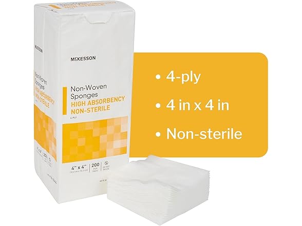 McKesson McKesson Non-Woven Sponges, 200pk