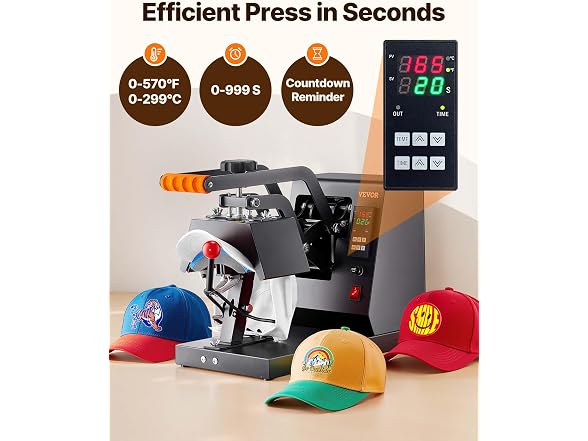 Hat Heat Press, 4-in-1 Cap Heat Press Machine