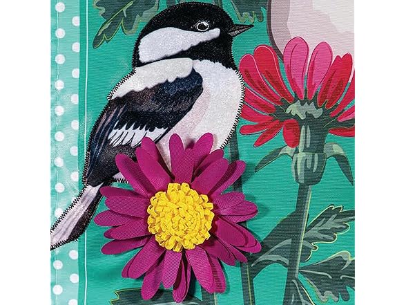 Evergreen Chickadee Garden Flag
