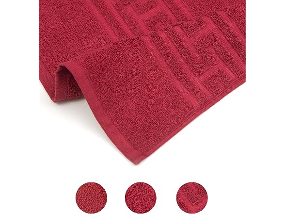Pleasant Home 4 Pack Bath Towels Set, Greek Key