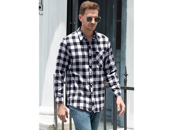 Betusline Men (M) Casual Button Down Long Tops