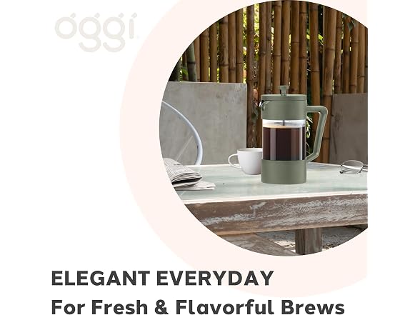 Oggi Borosilicate Glass French Press Coffee Maker - 34oz 