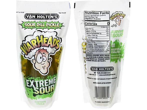 Van Holten's Sour Dill WarHeads Extreme Sour