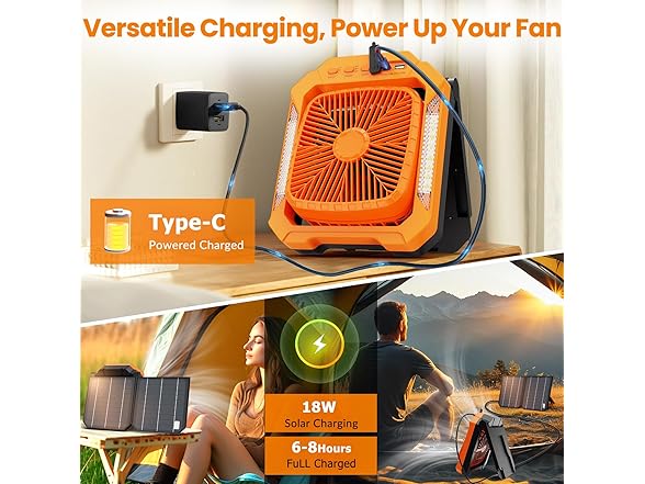Qardoz 18W Solar Powered Camping Fan