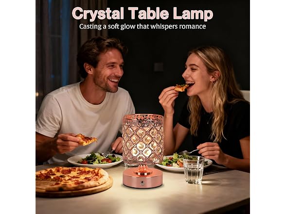 Crystal Cordless Table Lamp Rechargeable