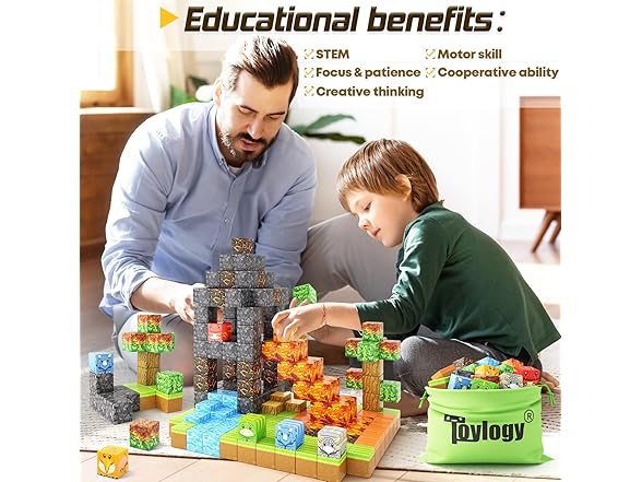 Toylogy Large Magnetic Blocks Volcano