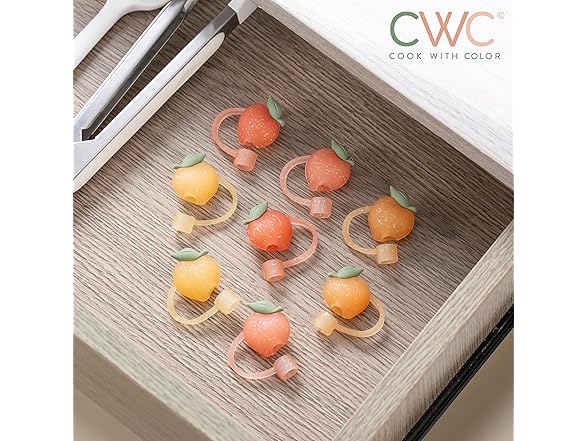 8 Pc Straw Covers for Tumblers Peaches