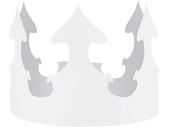 Hygloss White Paper Crowns 12 Pack