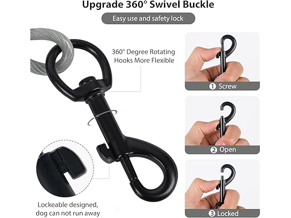 Betmaypet Dog Tie Out Cable- sliver