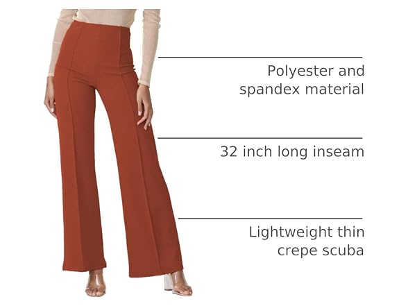 Cemi Ceri Women (M) High Waist Wide Pants Mahogany