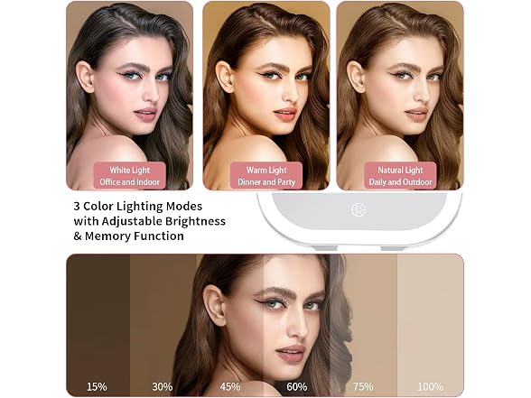 Travel Makeup Mirror with Lights