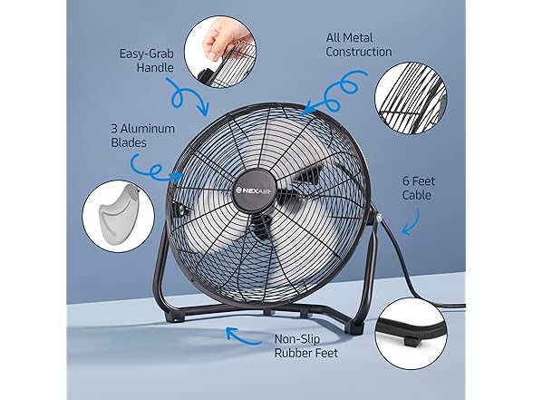 NEXAIR 12-Inch High-Velocity Floor Fan