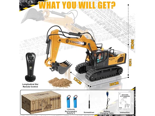 KIZJORYA Remote Control Excavator