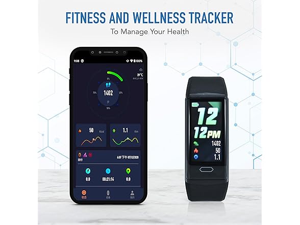 Zewa Fitness Tracker w/Heart Monitor