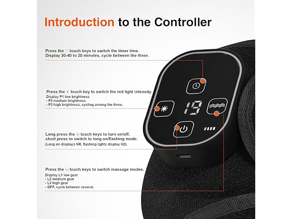 AUDODO Red Light Cordless Knee Massager