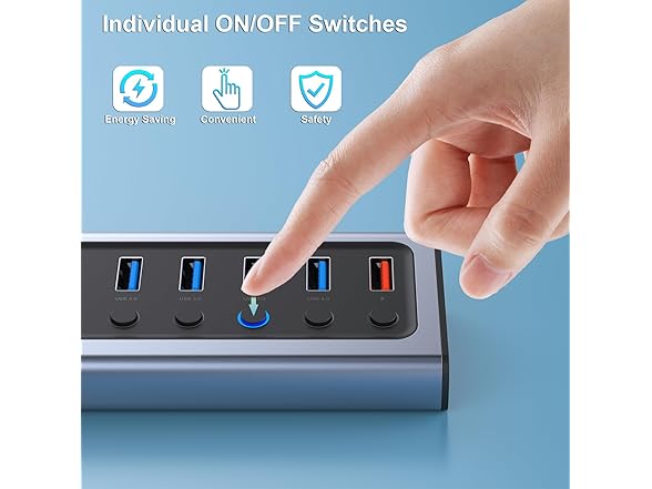BENFEI 8-Port USB Hub w/Power