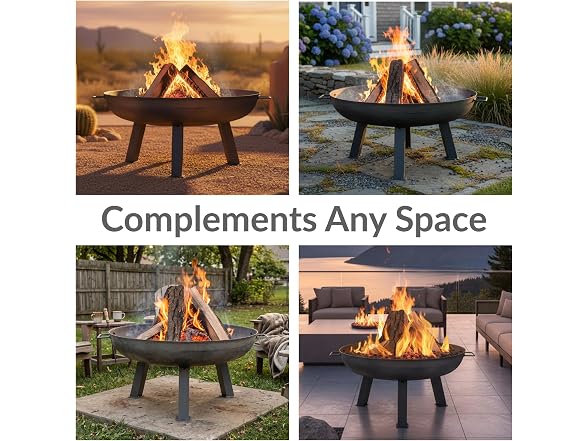 Sunnydaze Cast Iron Heavy Duty Large Fire Pit for Outside Wood Burning, 30"