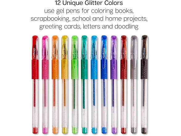 KINGART 400-12 Comfort Grip Gel Pens, Set of 12