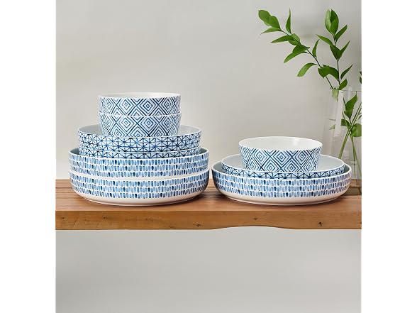 Bone China Chip Resistant 9 Piece Dinnerware Bowl Set
